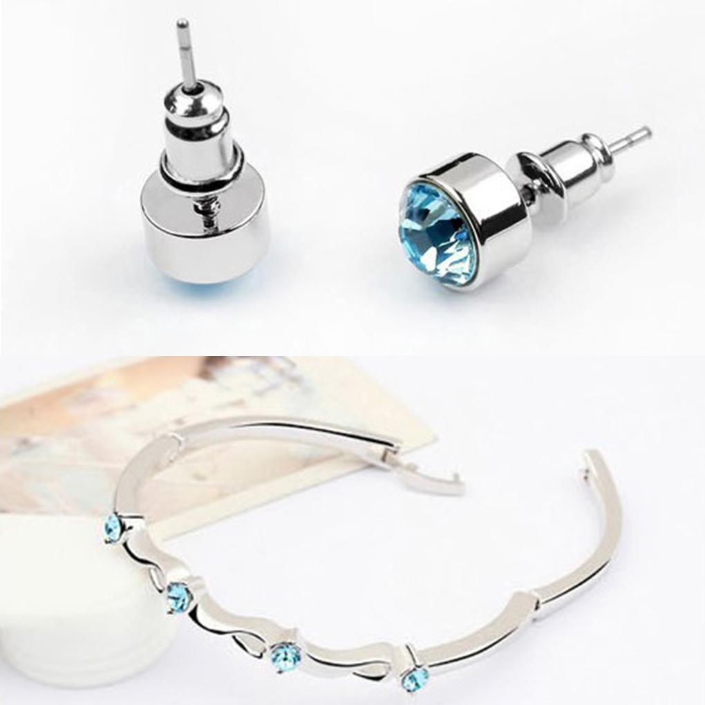 Набор бижутерии Сплав Подвеска Ожерелье Женский Чокер Браслет Набор Серьги-гвоздики Стразы Вечерняя бижутерия