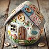 Yousheng Felt Egg House Kit DIY Patchwork Felt Egg House Craft Kit Handmade Embroidered Easter Eggs Crafting Set for Easter Basket Festive Decor