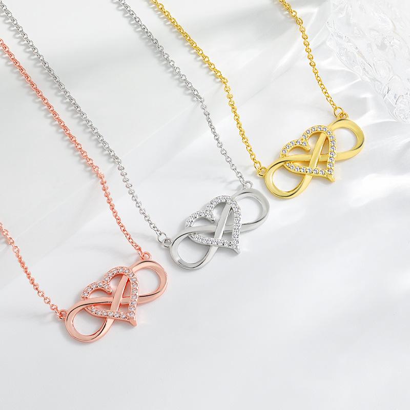 Mother'S Day Gift Lucky 8-Character Collarbone Chain, Mobius Infinite Love Love Necklace