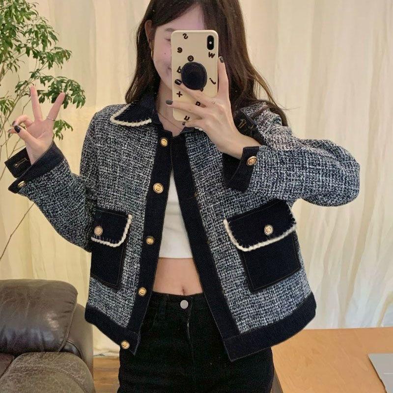 Винтажное вязаное осенне-зимнее пальто во французском стиле для женщин, модная верхняя одежда