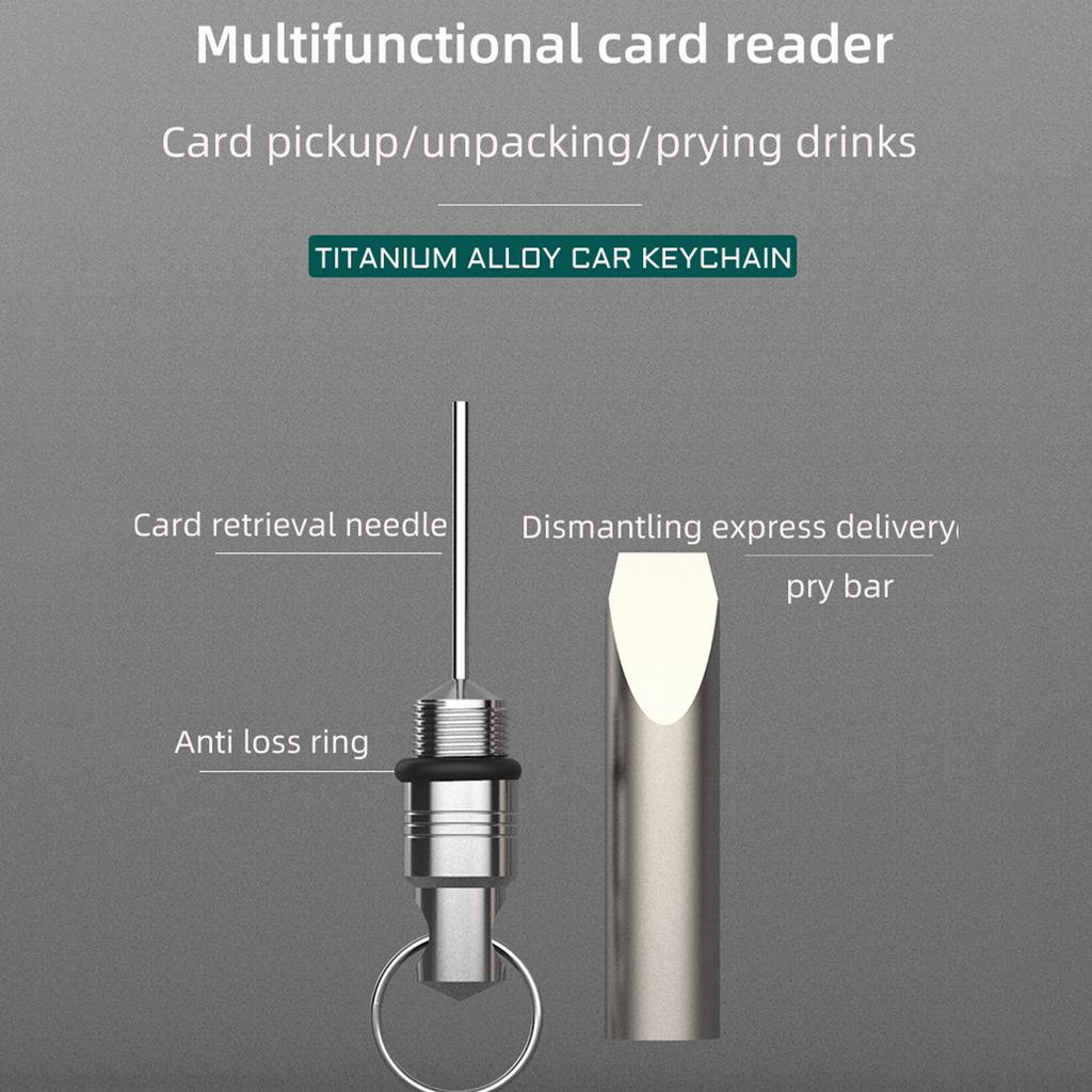 Phone Card Needle Outdoor Tool Small Metal Card Removal Needle Keychain Pendant Card Extractor Portable Small Crowbar