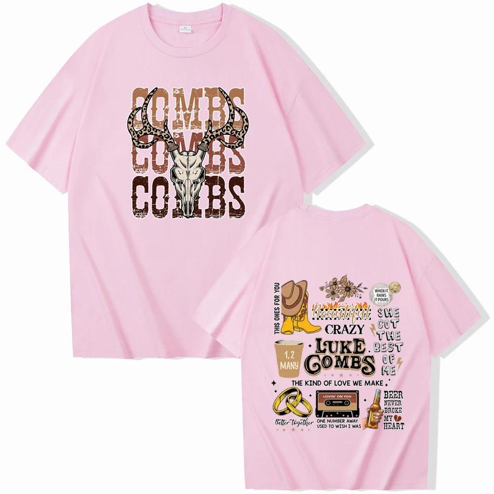 Вестерн Люк Комб Кантри Музыка Принт Высокое Качество Мужская и Женская Харадзюку Круглый Вырез Короткий Рукав Аниме Футболка Подарки для Фанатов