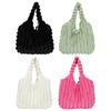 Women Plush Tote Handbag Large Capacity Soft Satchel Bag Versatile Fashion Casual Shopping Tote Bag