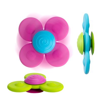Fat Brain Toys Силиконовая детская игрушка Whirly Squiggs Teething с поворотной присоской [Оригинальный продукт] FA210-1