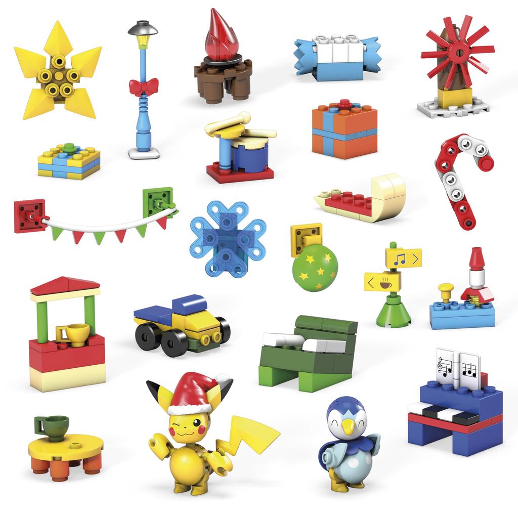 MEGA Pokemon Pikachu и Piplup Адвент Календарь Блок Номер 202 От 6 Лет Multi GYG99 Штук