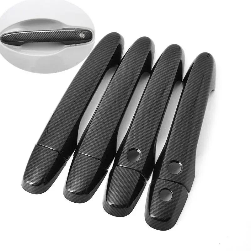 For Honda JADE 2014 2015 2016 2017 2018 ABS Chrome Carbon Fiber Black Door Handle Cover Trim Sticker Car Styling Accessory