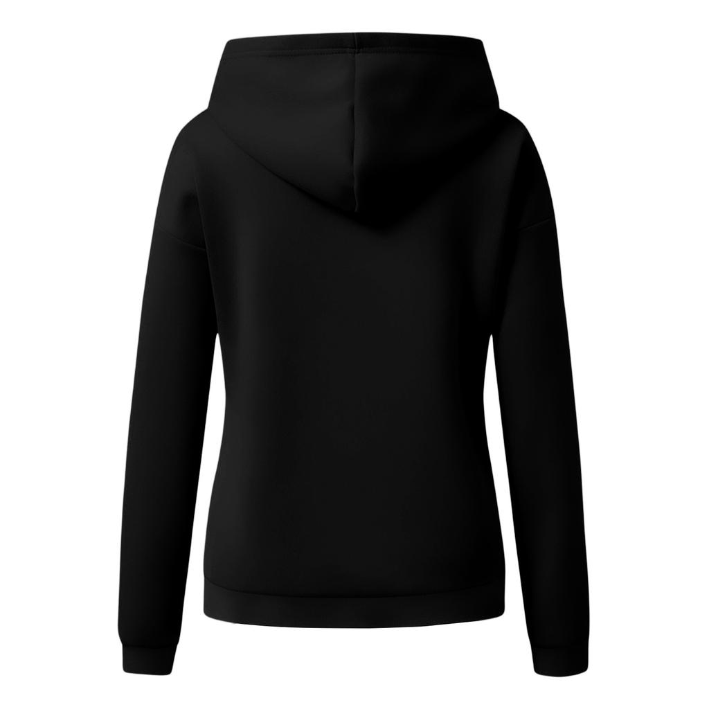 Женская модная и удобная толстовка с длинными рукавами однотонной расцветки