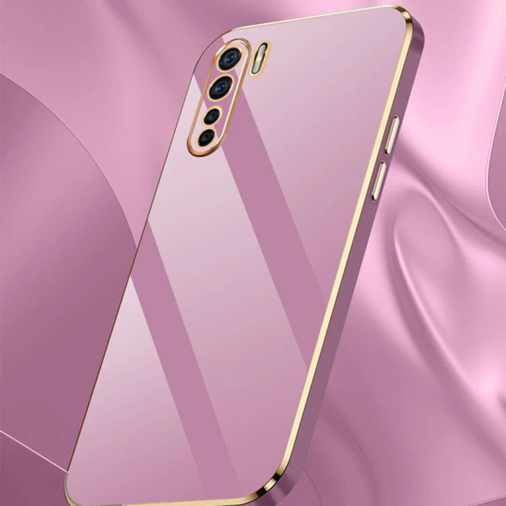 Чехол для OPPO A91, чехол для телефона Oppo A91, CPH2001, CPH2021, роскошный противоударный силиконовый чехол с квадратным покрытием, чехлы для задней панели oppo a91