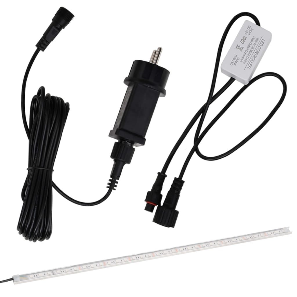 Pool Waterfall with LEDs Stainless Steel 110 cm