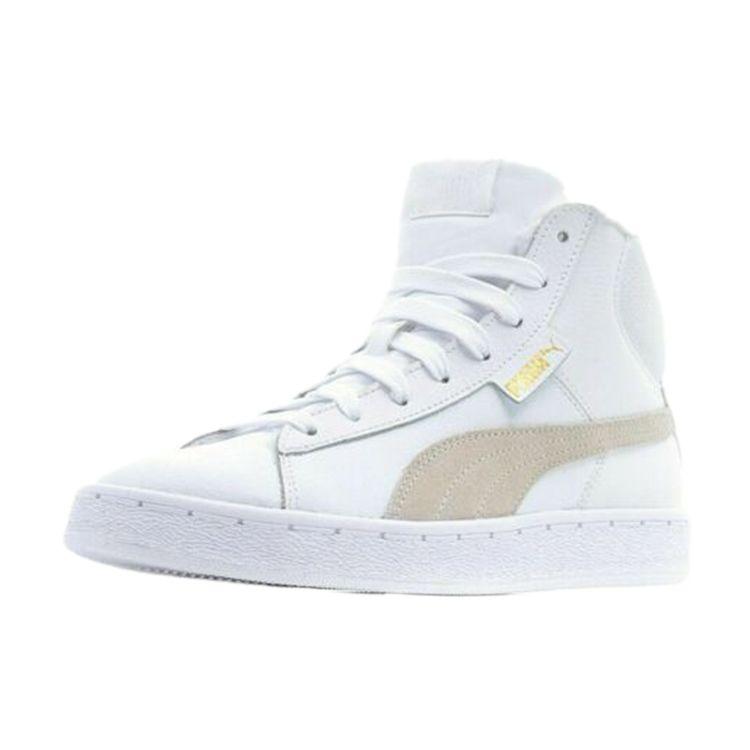 Puma Средние Кожаные Меховые Подкладки Удобные Повседневные Теплые Утолщенные Прочные Высокие Кроссовки Унисекс Кроссовки Белые 364977-02