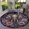 Elephant Decoration Round Area Rug,Carpet Rug for Living Room Bedroom Sofa Playroom Decor,Non-slip Floor Mat98