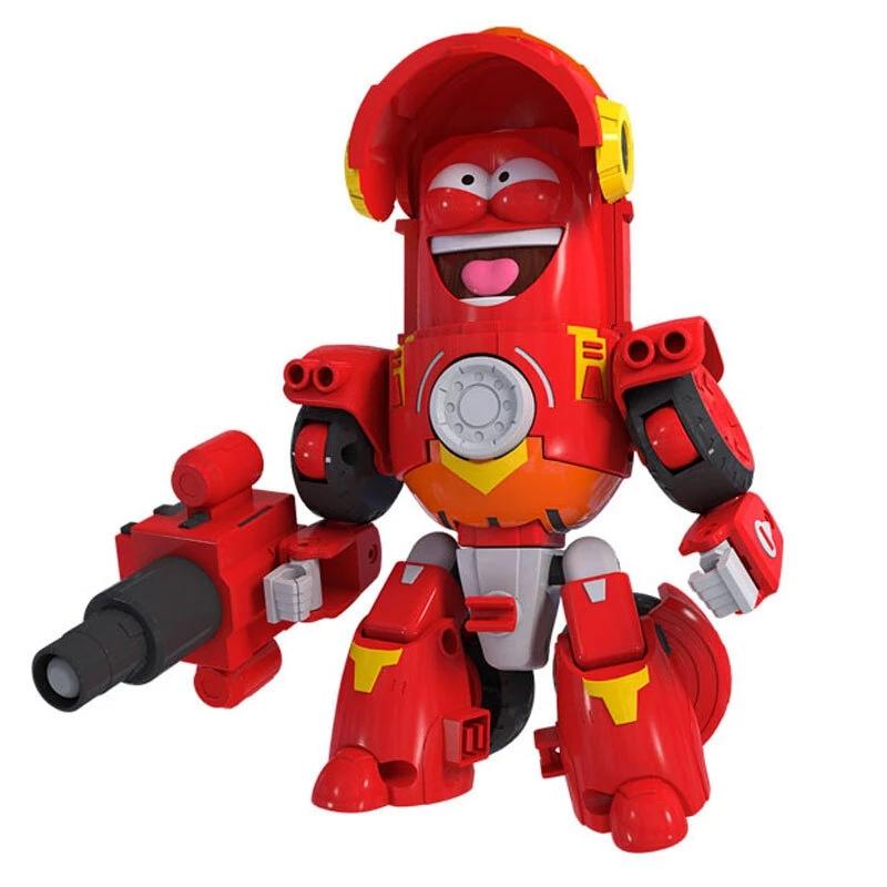Korea Larva Transformation Toys Action Figures Vehile Deformation Robot Yellow Hilarious Worm Funny Cartoons for Kids Mecha Mode