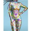 New Halloween Party Abstract Geometry 3D Print Women Sexy Skinny Jumpsuit Carnival Cosplay Costumes Fancy Bodysuit 2024