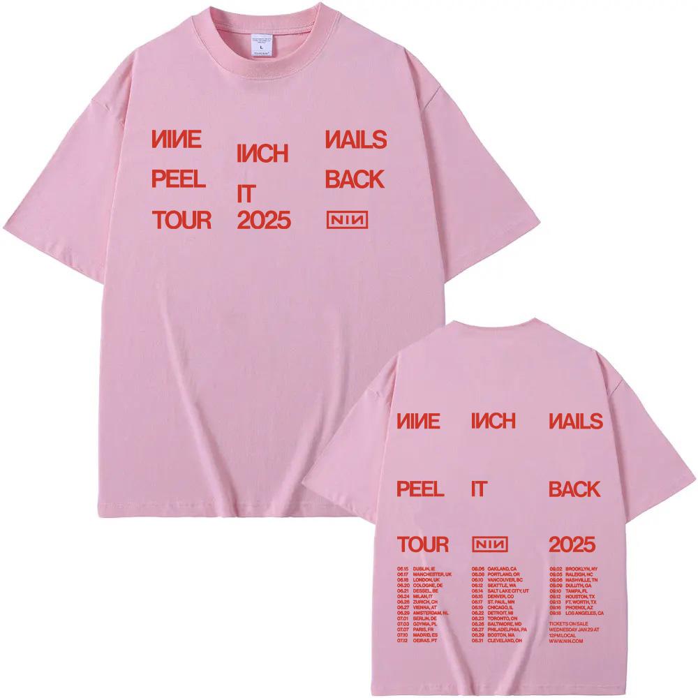 Nine Inch Nails Peel It Back Tour 2025 Tshirts Men Women New T-shirts Summer High Street Tees High Quality Cotton Soft Clothing