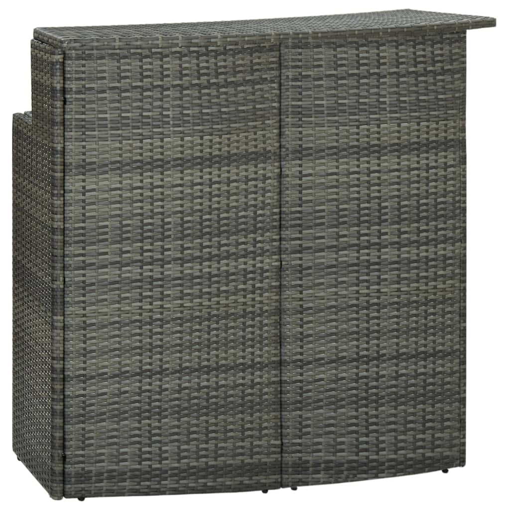 Garden Bar Table Gray 120 x 55 x 110 cm Poly Rattan