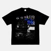 2024 RWB Car Black and White Short Sleeve JDM Car Culture T-shirt Hip Hop American Small Neckline Hiphop Top Vintage