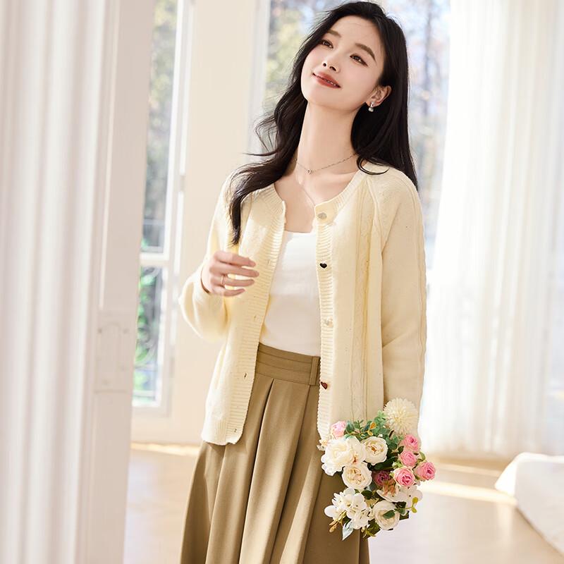 VICTORIA&VERA Heart Button Knit Cardigan