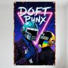 Ретро-футуристическая неоновая металлическая жестяная табличка Daft Punk, эстетика сетки 80-х, настенная табличка для мужской комнаты, домашний декор
