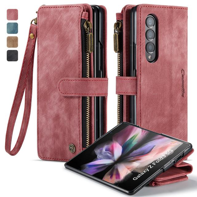 Деловой кожаный складной чехол с карманом для карточек для Samsung Galaxy Z Fold4 Fold 4 Fold3 Fold 3 5g S22 S23 Ultra S21 Plus S20 Fe Чехлы