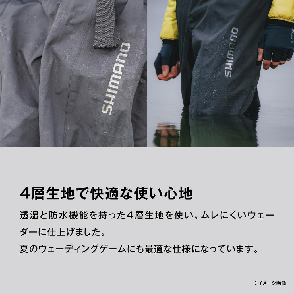 SHIMANO DS4 Вейдерсы до груди, крой, подошва из войлока, угольный, XS, FF-043X