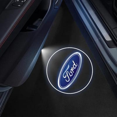 Новая автомобильная наклейка 2026 года 1/2 шт. Светодиодный проектор логотипа приветствия на дверь автомобиля Ночник Беспроводной Для Ford focus Fiesta EcoSport ESCORT
