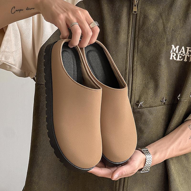 Новые мужские тапочки ниша манго голова низкий верх полу-шлепанцы ленивый человек одна педаль сумка голова шлепанцы мужские