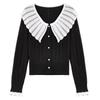 Qiusyiren Women's Sweet Doll Collar Knit Sweater