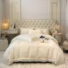 Washed Silk Comforter Bedding 4-piece Set Princess Style Lace Lace 3-piece Set
