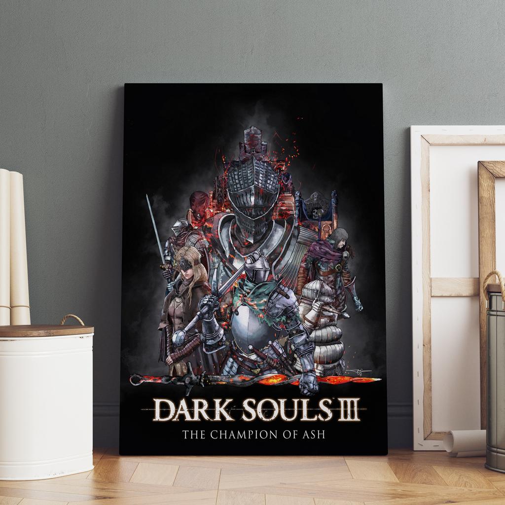 Classic Game Dark Souls Figure Canvas Painting Print Poster For Living Room 80s Retro Art Home Wall Decor Picture Game Fan Gift