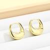 Массивные золотые серьги-каффы для женщин, минималистичные овальные серьги-гвоздики с хрящом, серьги-кольца Huggie