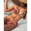 Leopard Floral Mini Thong Bikini Women Swimwear Female Swimsuit Two-pieces Bikini Set Bather Bathing Suit Swim
