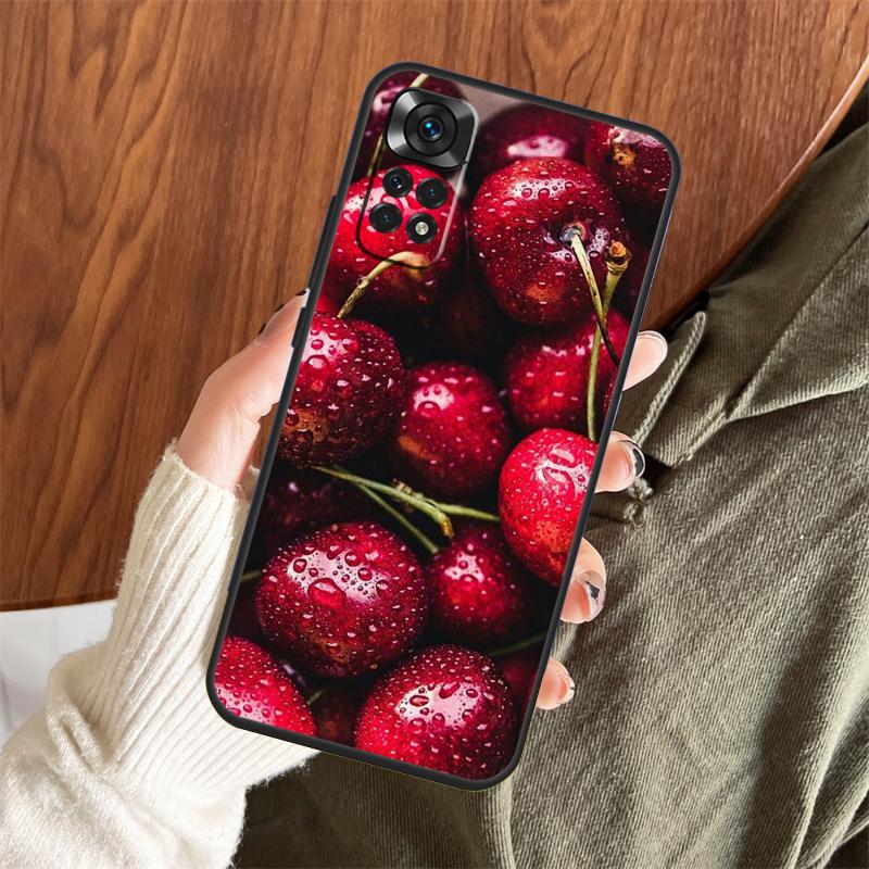 Чехол с рисунком еды, фруктов, красной вишни для Xiaomi Redmi Note 14 Pro 13 12 11 10 15 Pro Plus Redmi 15 C 13 10C 12C 14C 13C