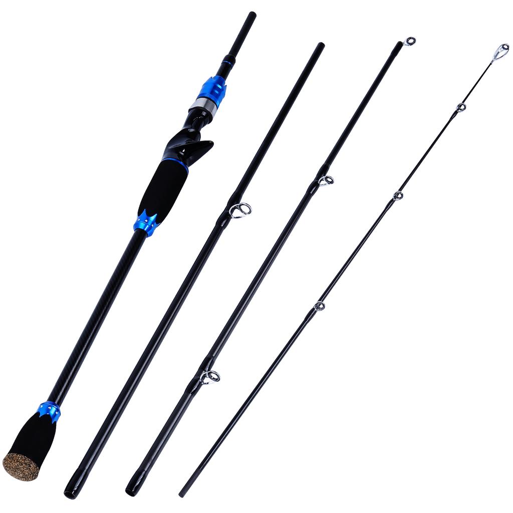 Fishing Rod 4 Section Carbon Fiber Casting Fishing Rod for Freshwater SaltWater Fishing Tackle Lure