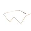 Decoration Metal Gold Fake Glasses Glasses Frame Triangle Glasses Frame Rhinestones Glasses Frame