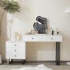 Vanity Table LED Lighting 3 Brightness Levels, Mirror 5 Drawers, Flexible Assembly, 120x45 Cm, Modern White