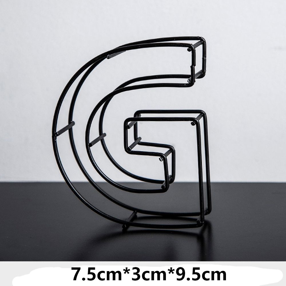 Photography Props Metal Hollow Letter Wrought Iron Alphabet Doorplate Sign Home Decoration