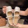 Evening Word New Small Leather Shoes Flat Silver Summer Skirt with French Mary Jane Single Shoes Women 2025