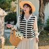 Женские топы с длинными рукавами и v-образным вырезом больших размеров, весенне-осенняя блузка, трикотаж в полоску
