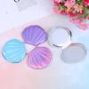 Sea Shell Shape Compact Cosmetic Mirror Pu Leather Double Sided Makeup Magnifier