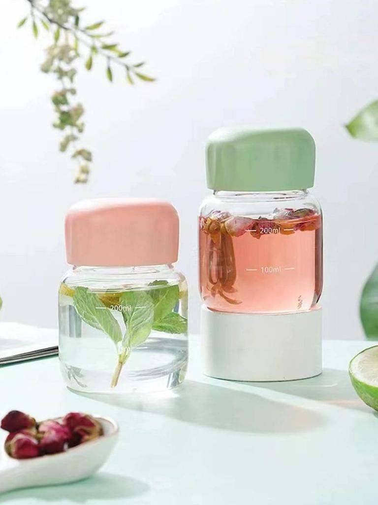 1/2 ШТ 300 мл Маленькая бутылка для воды Пластиковая Портативная Герметичная Кружка Чашка для питья сока и молока со шкалой для улицы, кухни, школы