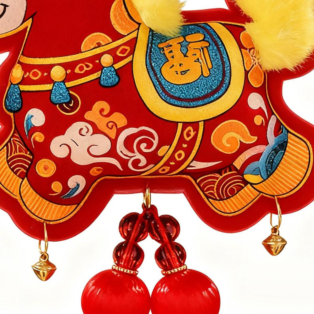 Horse Decorations Good Fortune Ornament with Bell Pendant Embroidery 2026 Chinese New Year Door Decorations for Wealth Success