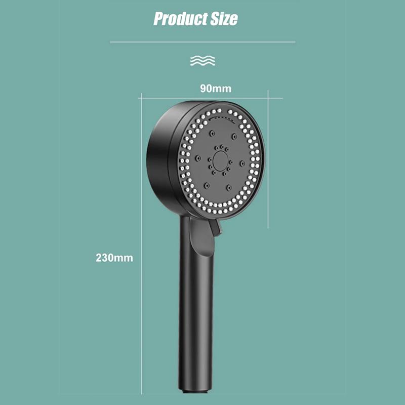 5 Modes Shower Head Adjustable High Pressure Water Saving ShowerHeads Water Massage Handheld Shower Head Hook Hose Fall Resistance Eco Shower
