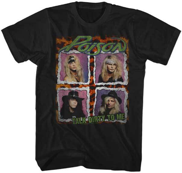 Poison Talk Dirty To Me Group Photo Men T Shirt 80 Rock Band Merch