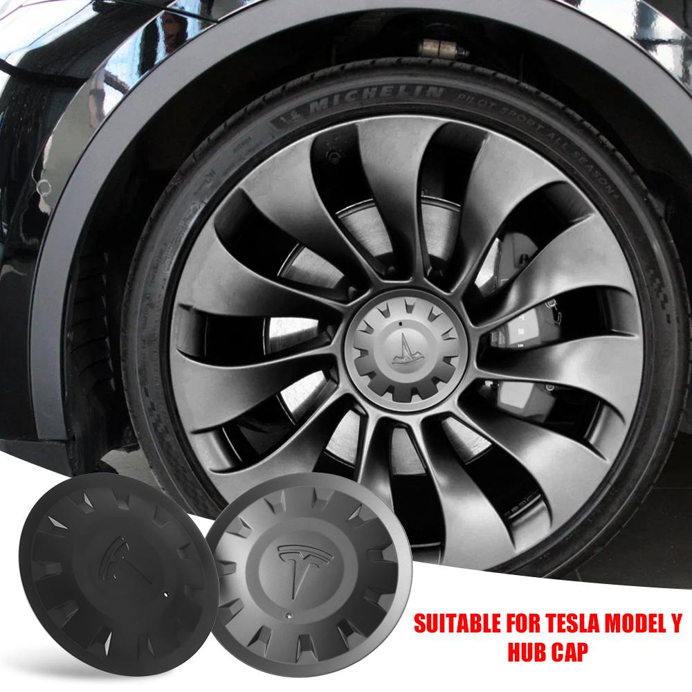 4pcs 21-inch Car Wheel Center Caps Hubcap Cover For Tesla Model Y Performance Styling 1188236-00-A Auto Logo Hub Cap Accessories