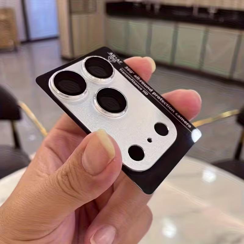 1 шт. Защитная пленка для iPhone 17 Pro Max/iPhone 17 Pro/17 Air Полное покрытие Ультратонкий Защита объектива камеры Металлическая рамка