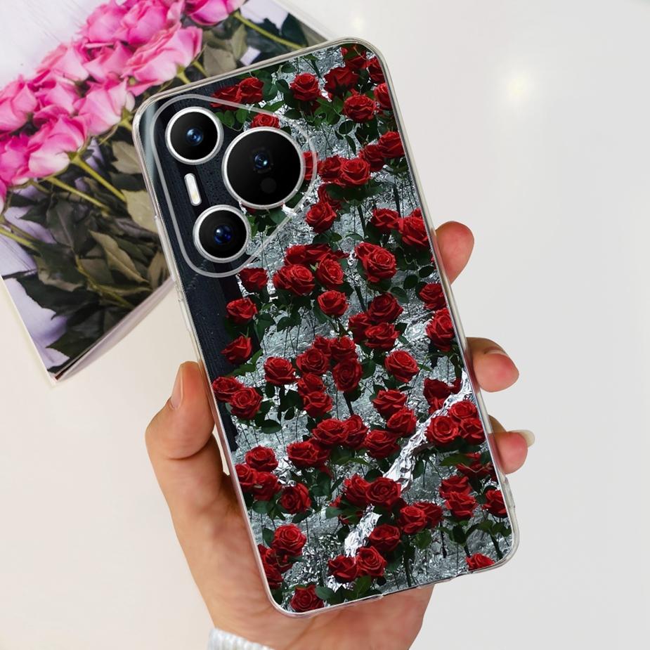 Чехол для Huawei Pura 70 Милый мультяшный расписной чехол Прозрачный силиконовый чехол для телефона Для Huawei Pura 70 Pro Plus Pura70 Pro + Мягкий чехол