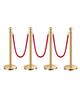 Stanchion Post, 4 Pcs Crowd Control Barrier Set with 3 Red Velvet Ropes