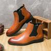 Мода Зима Новые Высокие Кеды Мужские Черные Челси Коричневые Ботильоны Британский Дизайнер Botas Повседневная Роскошь Формальная Обувь Zapatos Hombre