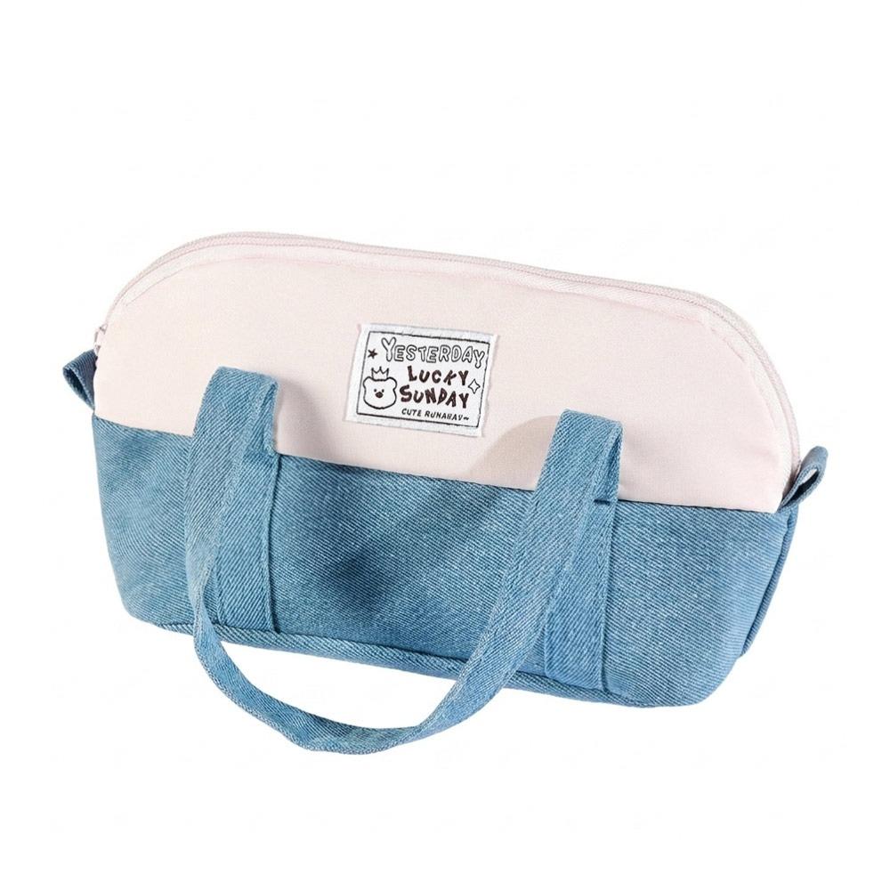 Color-blocking Pencil Case Large Capacity Stationery Bag Durable Pencil Pouch School Office