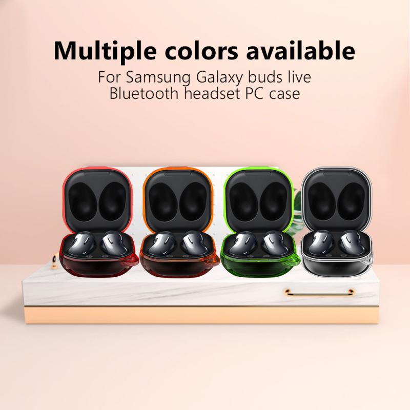 Чехол для наушников для ПК для Samsung Galaxy Buds Live, прозрачный чехол, защитный чехол для гарнитуры